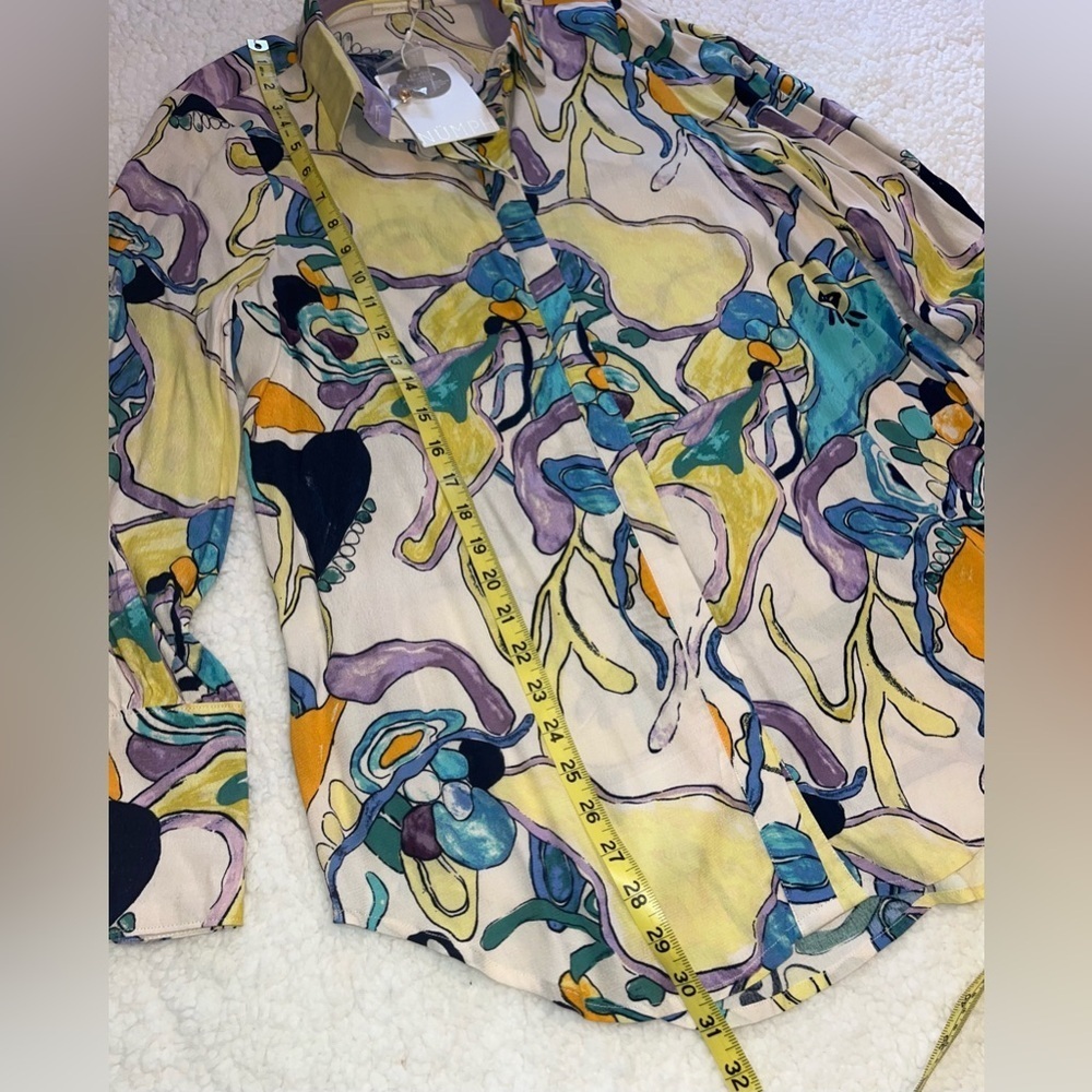 NWT Numph Nuninna Shirt Abstract Print Blouse Size Small - Picture 3 of 7